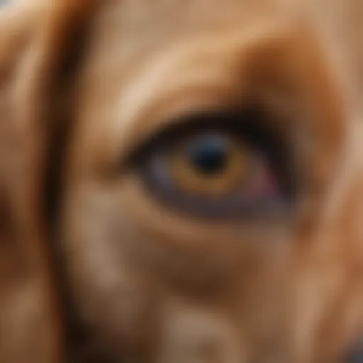 Close-up of a dog's ear showing signs of infection