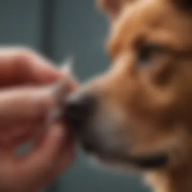 Veterinarian examining a dog's ear