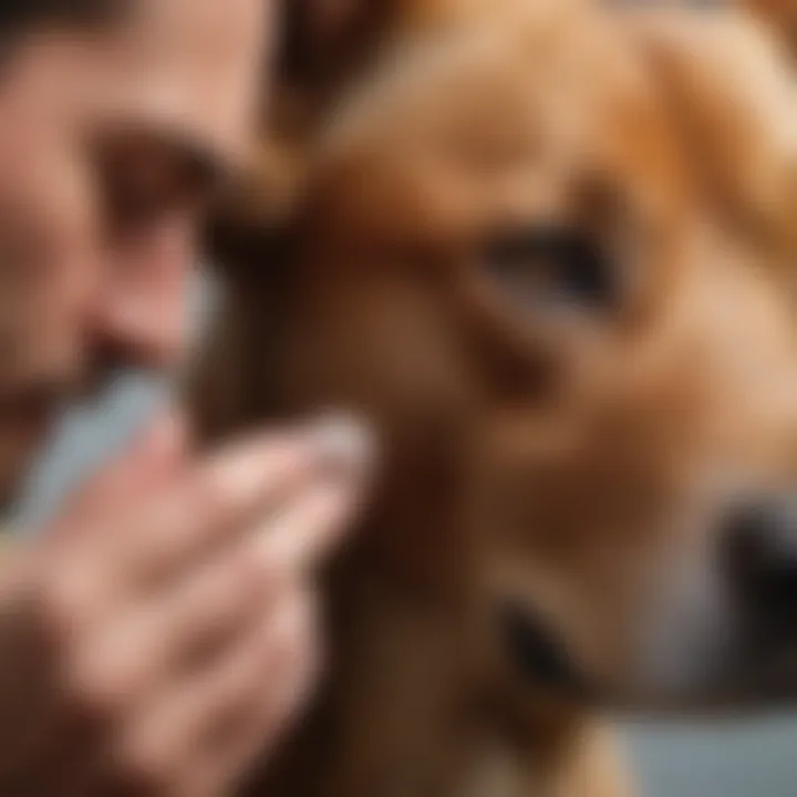 Veterinarian examining a dog's ear