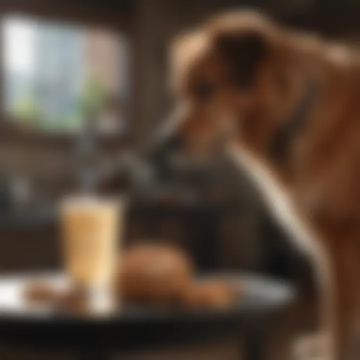 Dog owner consulting a pet nutritionist
