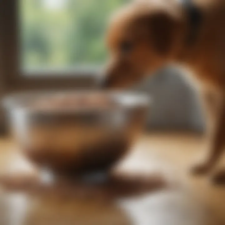 Bowl filled with fresh, healthy dog food