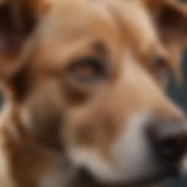 Close-up of a dog with signs of ear irritation.