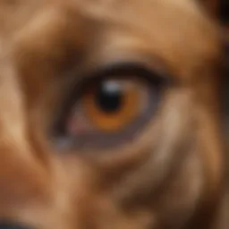 A close-up of a dog's ear showing signs of infection