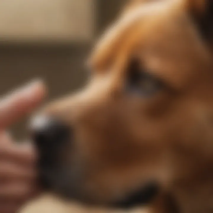 Veterinarian examining a dog for ear infections