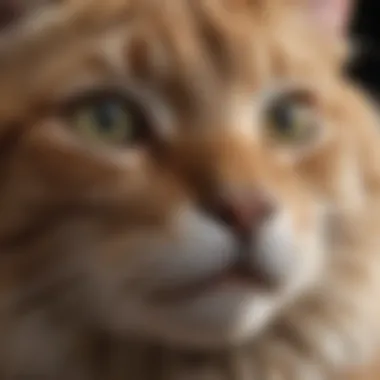 Close-up of a cat displaying symptoms of respiratory distress