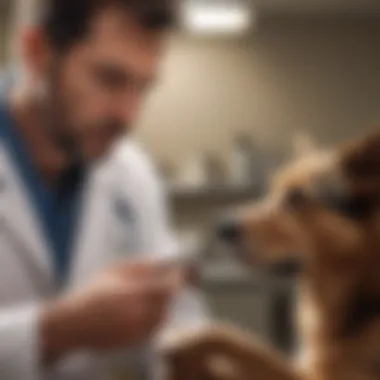 Image showing a veterinarian examining a dog