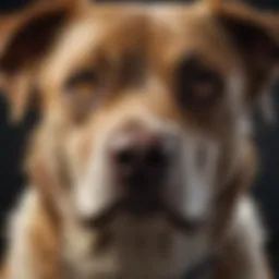 Close-up of a distressed dog showing signs of discomfort