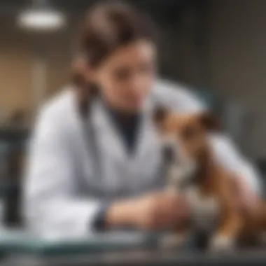 Veterinarian examining a pet during a health check-up