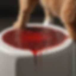 Dog stool with blood indication