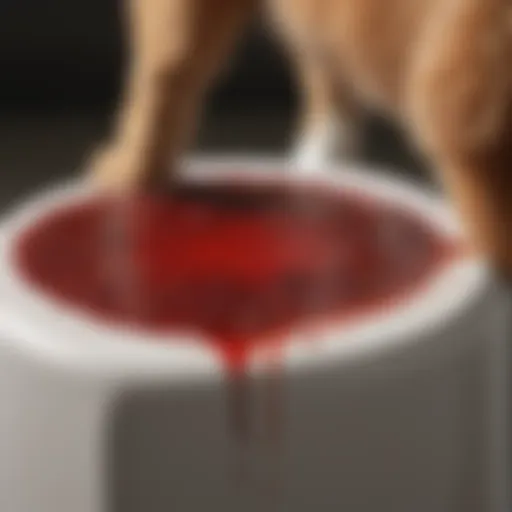 Dog stool with blood indication