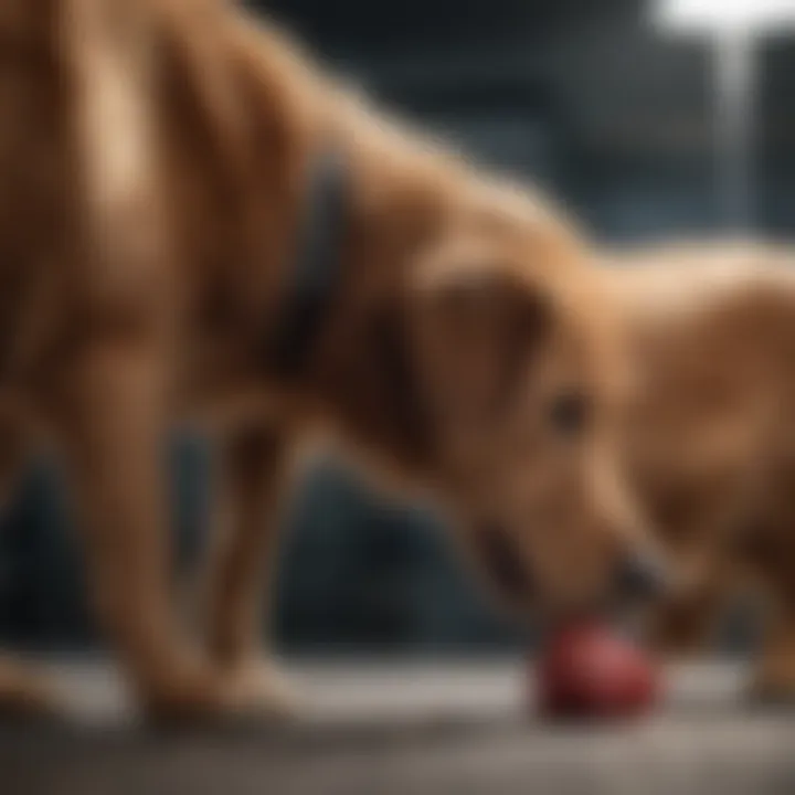 Veterinarian examining a dog for gastrointestinal issues