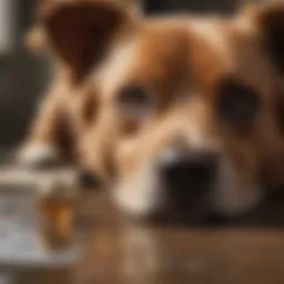 Dog experiencing discomfort due to diarrhea
