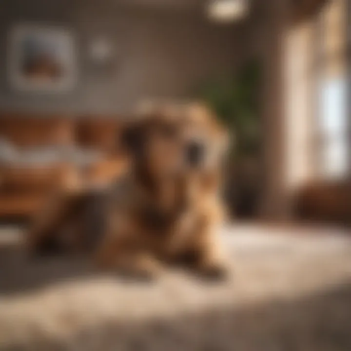 A cozy living space with a happy dog resting, symbolizing overall wellbeing.