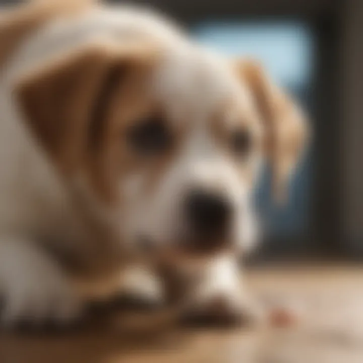 Puppy receiving care from a veterinarian