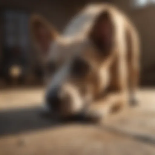 A distressed dog expressing discomfort