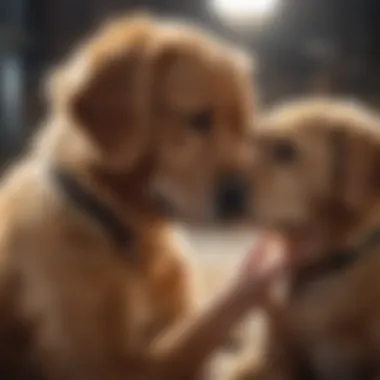 Providing Comfort to a Canine Companion A pet owner comforting their dog