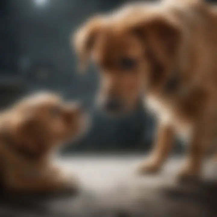 Veterinarian examining a dog