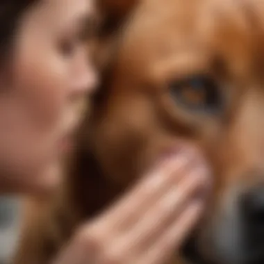 Veterinarian examining a dog's ear