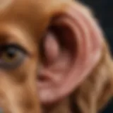 Anatomy of a dog's ear showing external, middle, and inner structures