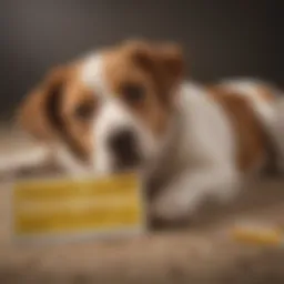 A focused depiction of a dog experiencing gastrointestinal distress, highlighting the discomfort.
