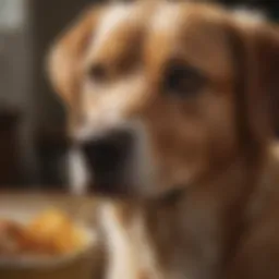 A dog showing signs of discomfort due to vomiting