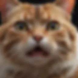 A close-up of a cat showing signs of labored breathing