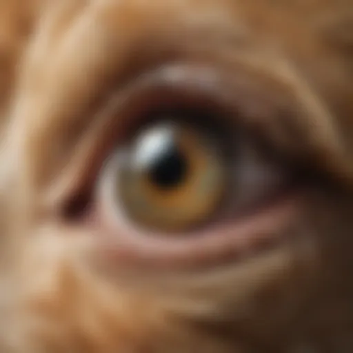 Close-up of a dog's eye affected by cataracts