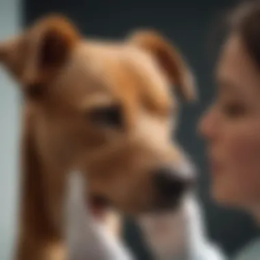 Veterinarian examining a dog's ear during a check-up