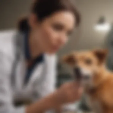 A veterinarian examining a pet