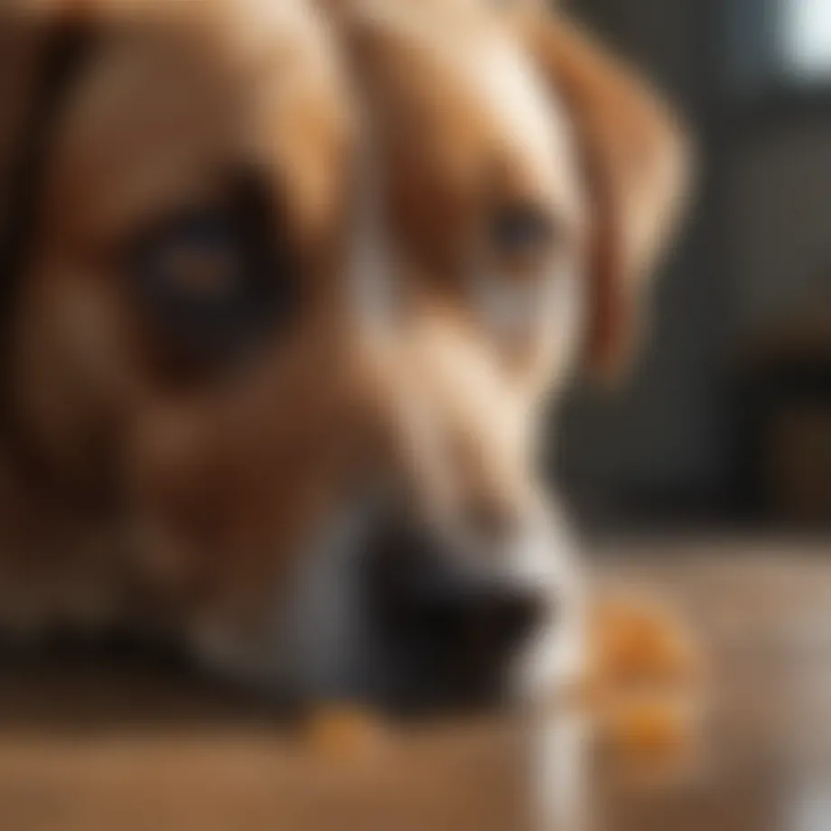 Illustration of a dog experiencing gastrointestinal distress