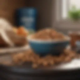A diverse array of pet food bowls showcasing various diets.