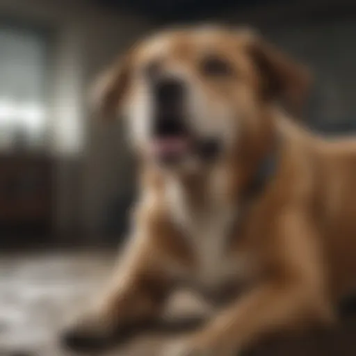 A dog exhibiting heavy breathing, showcasing signs of distress.