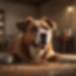 A dog experiencing digestive discomfort