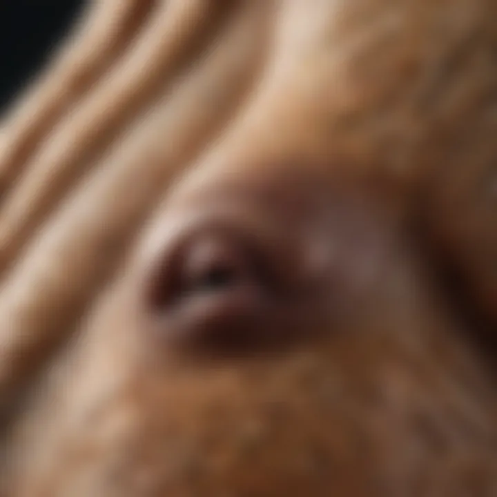 Close-up of an older dog's belly