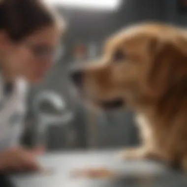 Veterinarian examining a dog