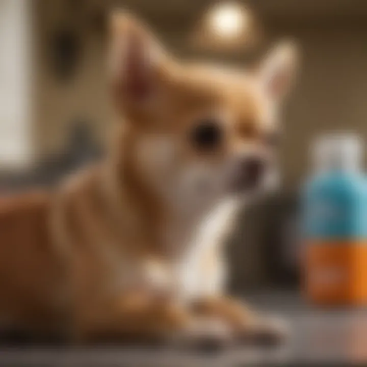 A veterinarian examining a Chihuahua's health