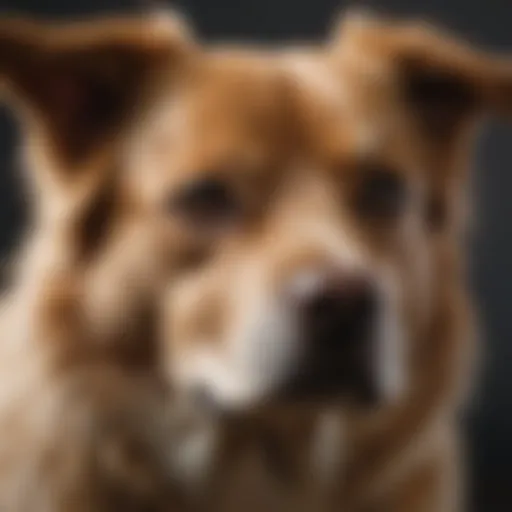 A close-up of a dog showing signs of discomfort due to diarrhea