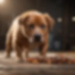 A dog experiencing gastrointestinal discomfort