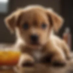 A playful puppy showing signs of discomfort