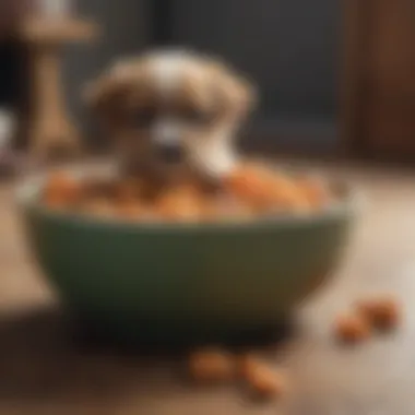 A healthy puppy enjoying a nutritious meal