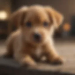 A playful puppy with a concerned expression