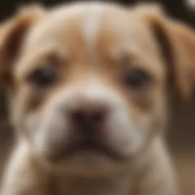 A six-week-old puppy showing signs of distress due to diarrhea