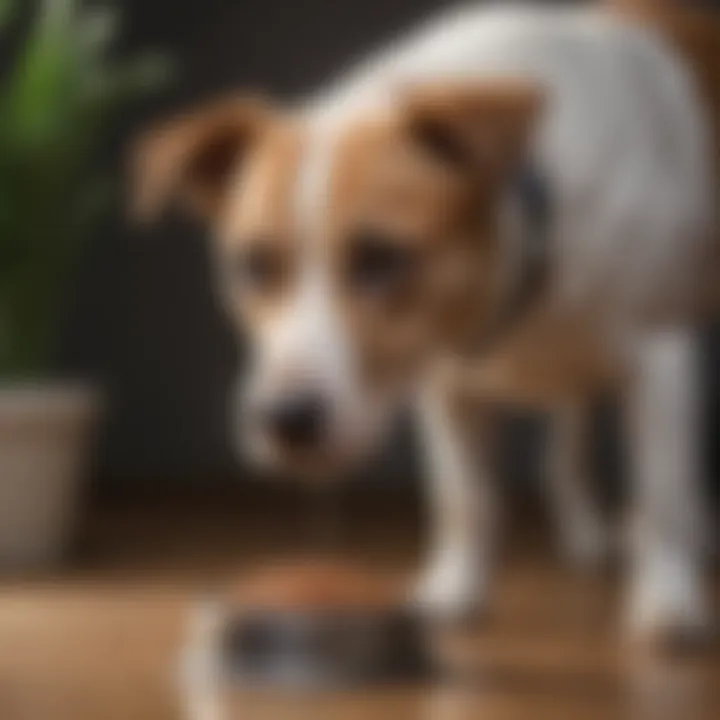 A refreshing bowl of water beside dry dog food, highlighting the importance of hydration.