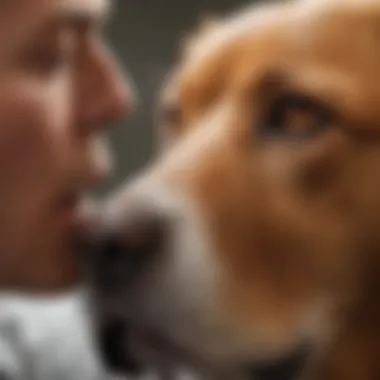 Veterinarian examining a dog's ear