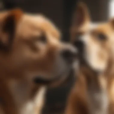 Dog displaying discomfort while scratching its ear