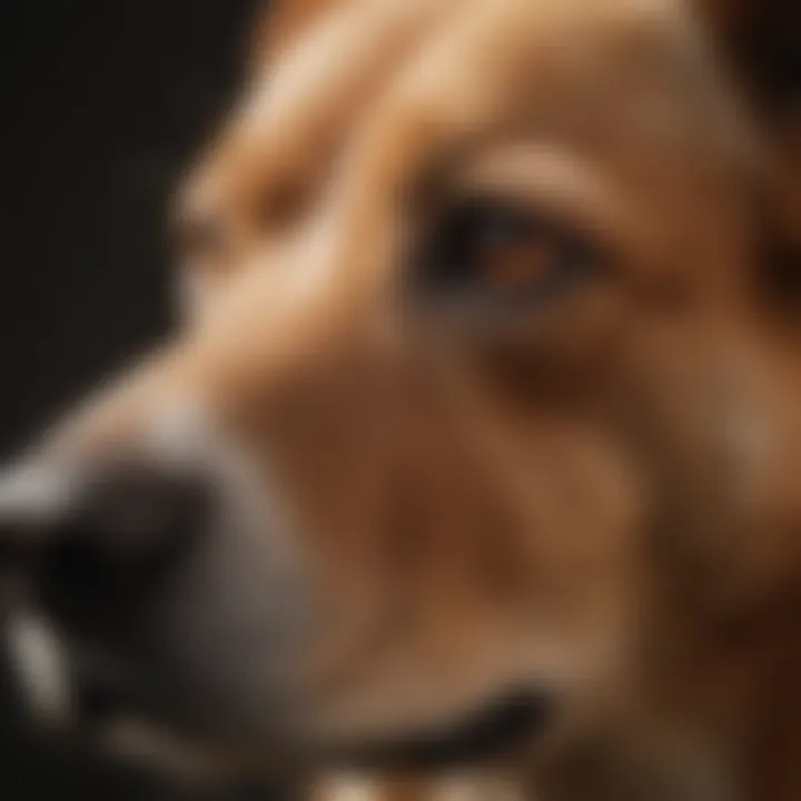 Close-up view of a dog with ear discomfort