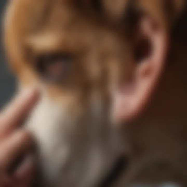 Veterinarian examining a dog's ear