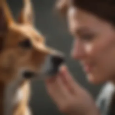 Dog owner examining their pet's ears for health checks.