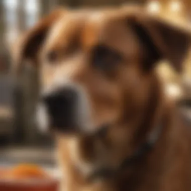 Dog with Diarrhea Symptoms Illustration of a dog showing symptoms of diarrhea