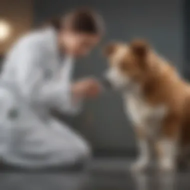 Veterinarian examining a dog